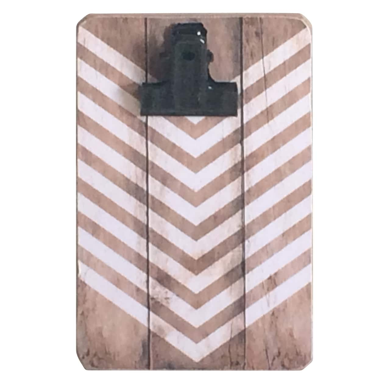 White &#x26; Natural Chevron Mini Clip Frame by Studio D&#xE9;cor&#xAE;